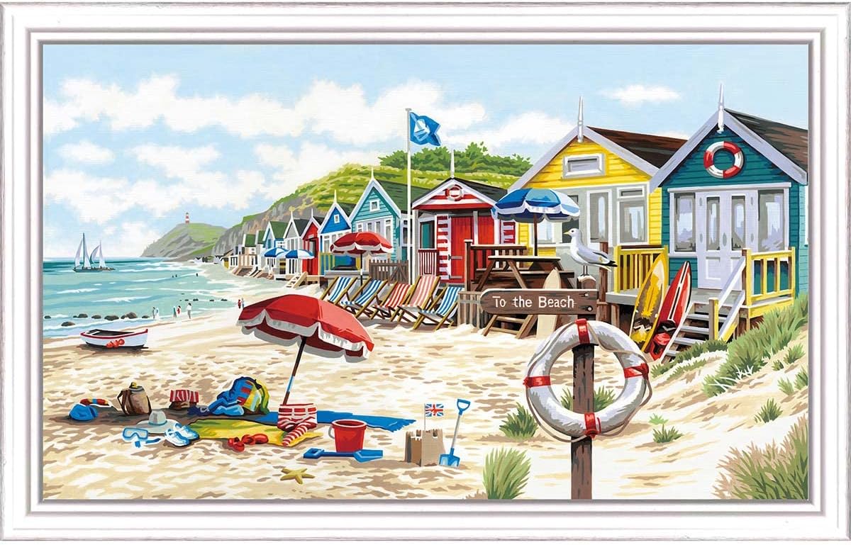 Dimensions 73-91794 PaintWorks to The Beach Nature Paint by Number Kit for Adults and Kids, 20" x 12"