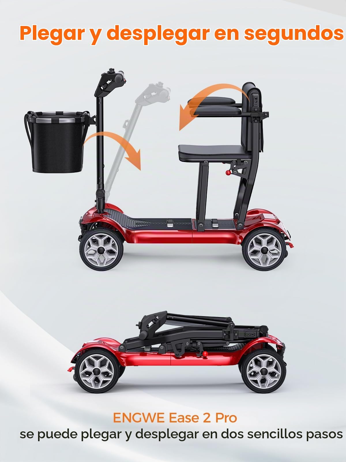ENGWE Scooter de Movilidad, 20kg Ligero Plegable para Adultos y Personas Mayores, 38km de Autonomía, con Baterías de Litio Extraíbles de 240 Wh*2 (Azul)