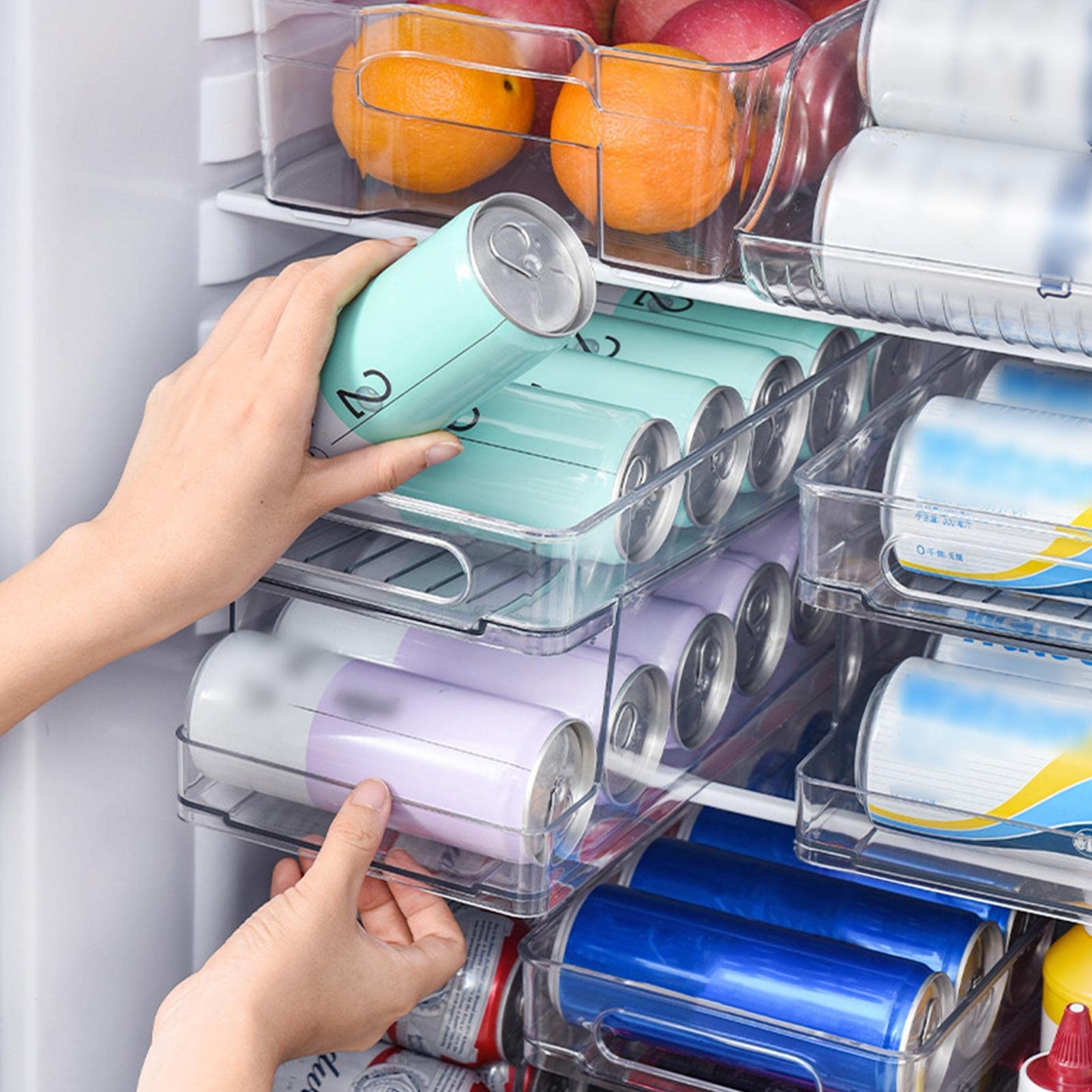 Dispensador de latas rodantes, Organizador de latas de Cerveza para Nevera, Organizador de dispensador de latas para Nevera, dispensador de latas de refresco para Nevera, Cocina, Armario, despensa,
