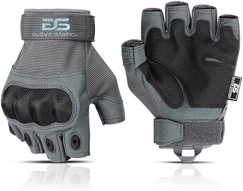 Miniatura 9 de Glove Station- Fingerless Knuckle Tactical Gloves for Men - Motorcycle Gloves for Tactical Shooting, Airsoft, Hunting, Police Work and Hiking