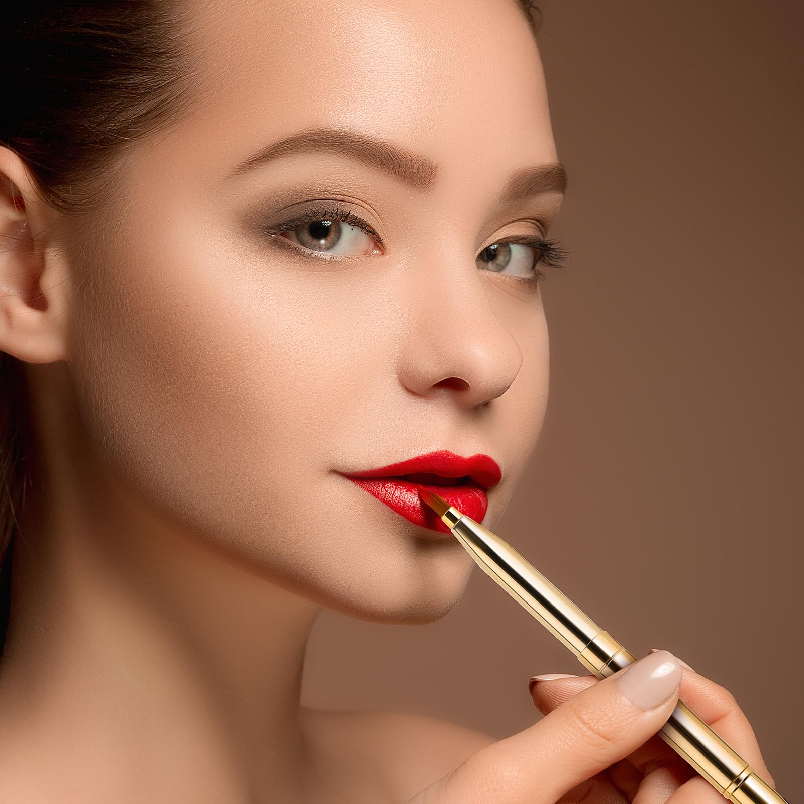 Abeillo, pennello per labbra retrattile, mini pennello per labbra correttore, pennello per rossetto, pennello per trucco per labbra