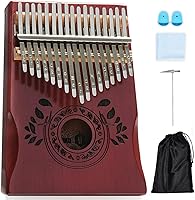 Vista 9 de Piano de pulgar Kalimba de 17 teclas, relleno de calcetines navideños y regalos de música, kit completo para principiantes y juego de creación