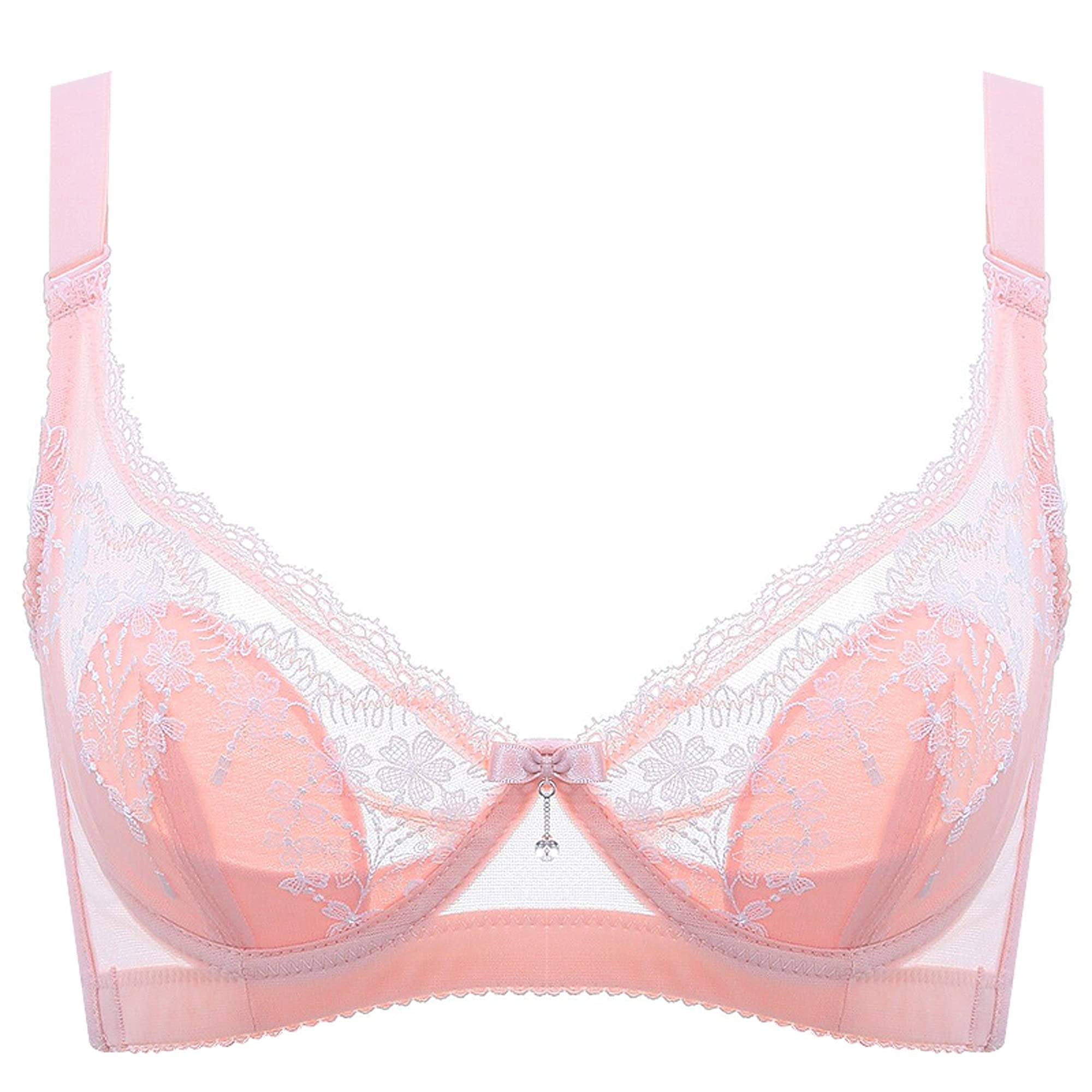 Soutien-gorge grande taille brassiere transparente a armatures rose taille 20 F