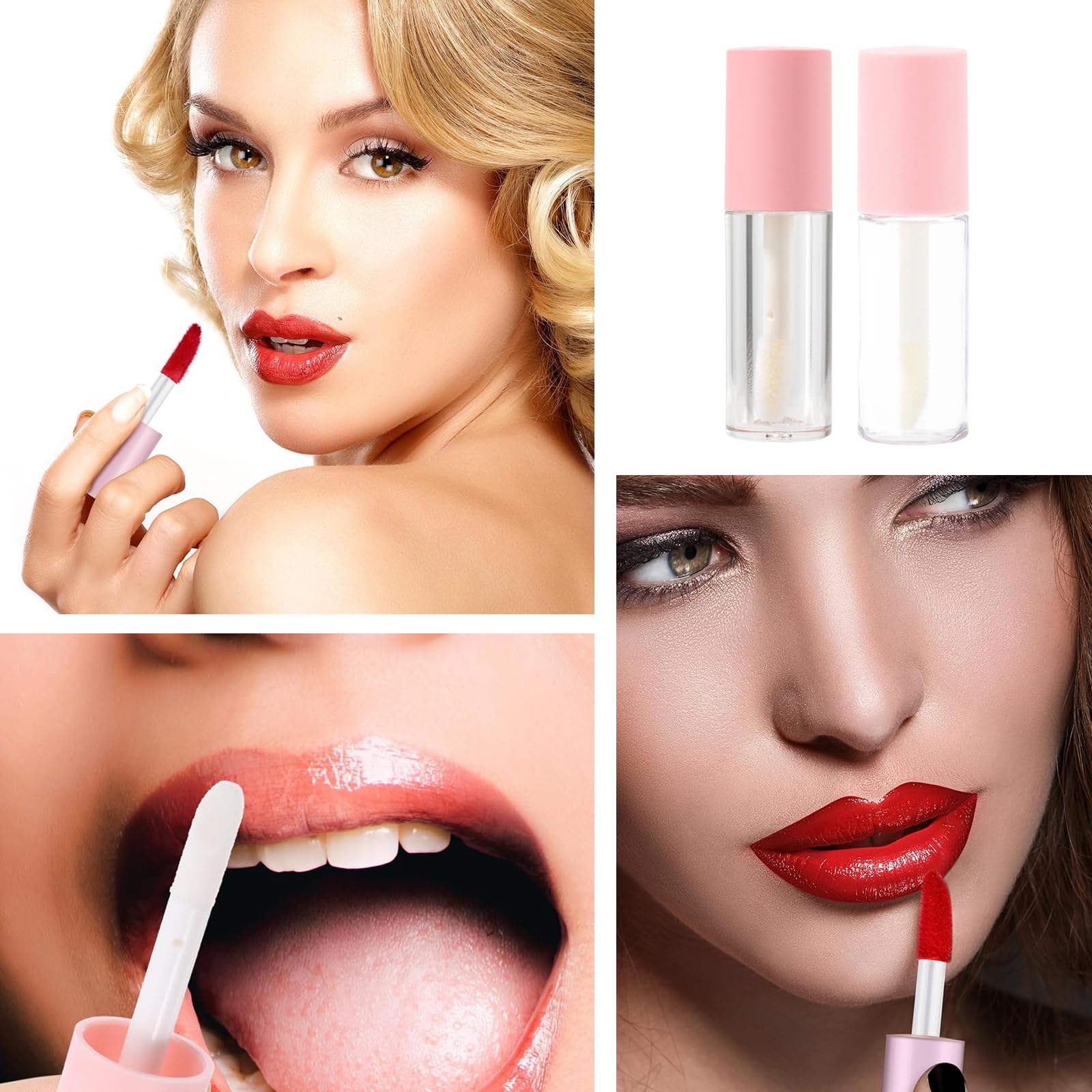 5 1.2ML Lip Gloss Tubes,5 3ML Mini Refillable Lip Balm Bottles,Empty Lip Gloss Tube,with 2 5ML Syringes,Unique Leak-Proof Design,Small and Easy to Carry,Suitable for DIY Lip Gloss,Lipstick (Pink) - Image 4