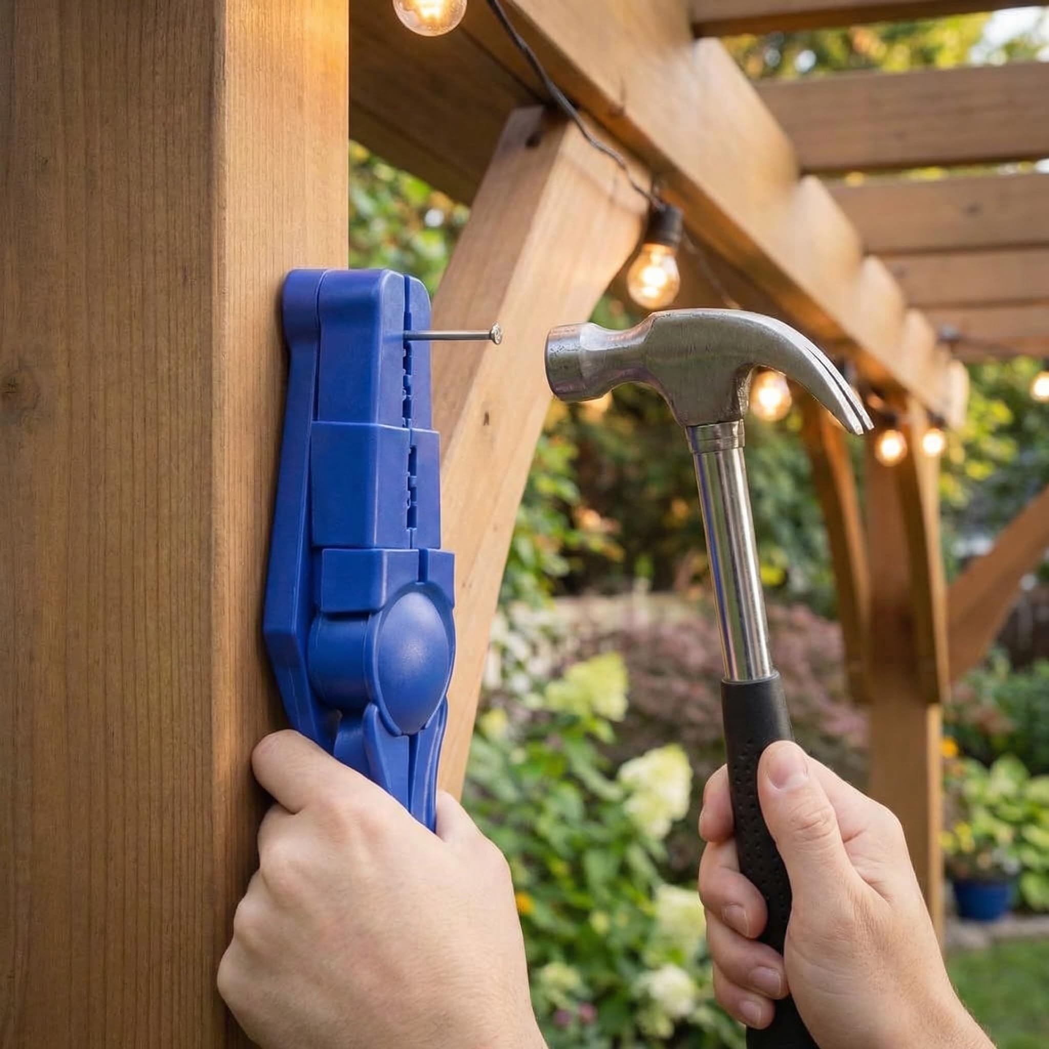 Pinza per Chiodi in ABS con Protezione Dita Utensile Manuale Portatile per Martellare Sicuro Supporto Inchiodare Design Scanalato per Lavoro Legno e Fai da Te