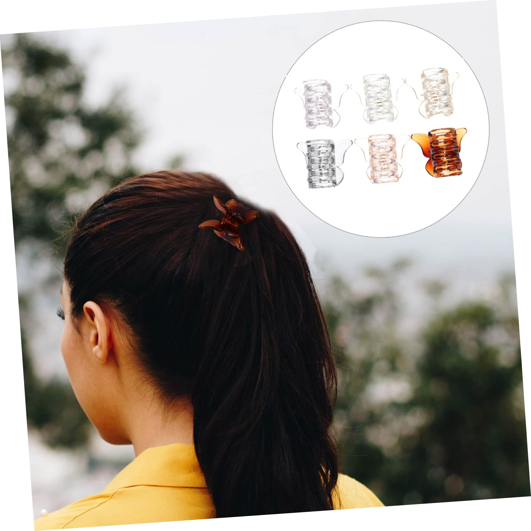 18piezas Clip Cabello Forma De De De Para Mujer Azul Champán Transparente Beige Para Peinados y Ocasiones Cotidianas