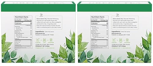 Miniatura 8 de Soeos Té verde, 6.3 oz (180 g), 200 bolsas de té, paquete de 2, refrescante y fragante, de origen sostenible, ideal para té caliente o helado,