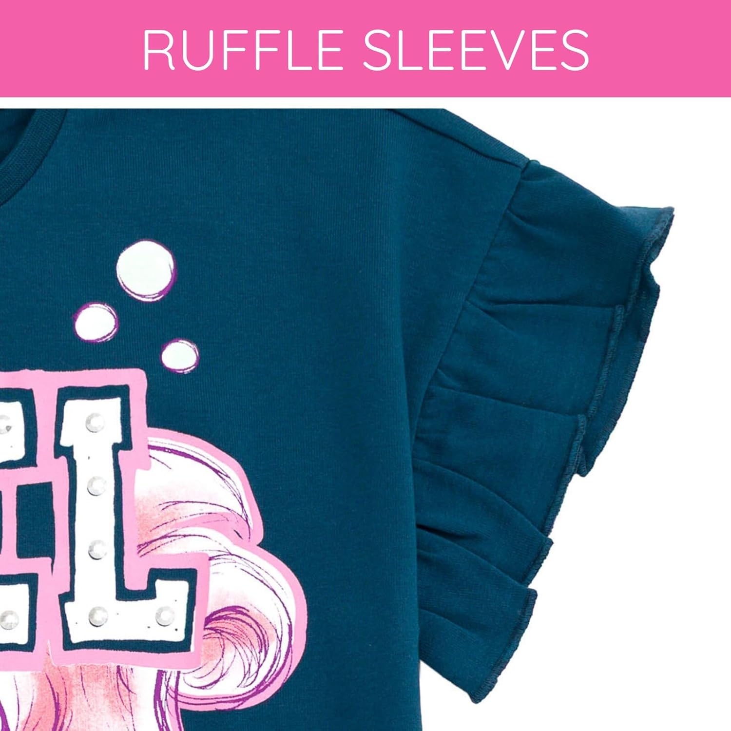 Disney Princess Girls T-Shirt and Metallic Skirt Outfit Set Toddler to Big Kid Sizes (2T - 14-16) - Image 7