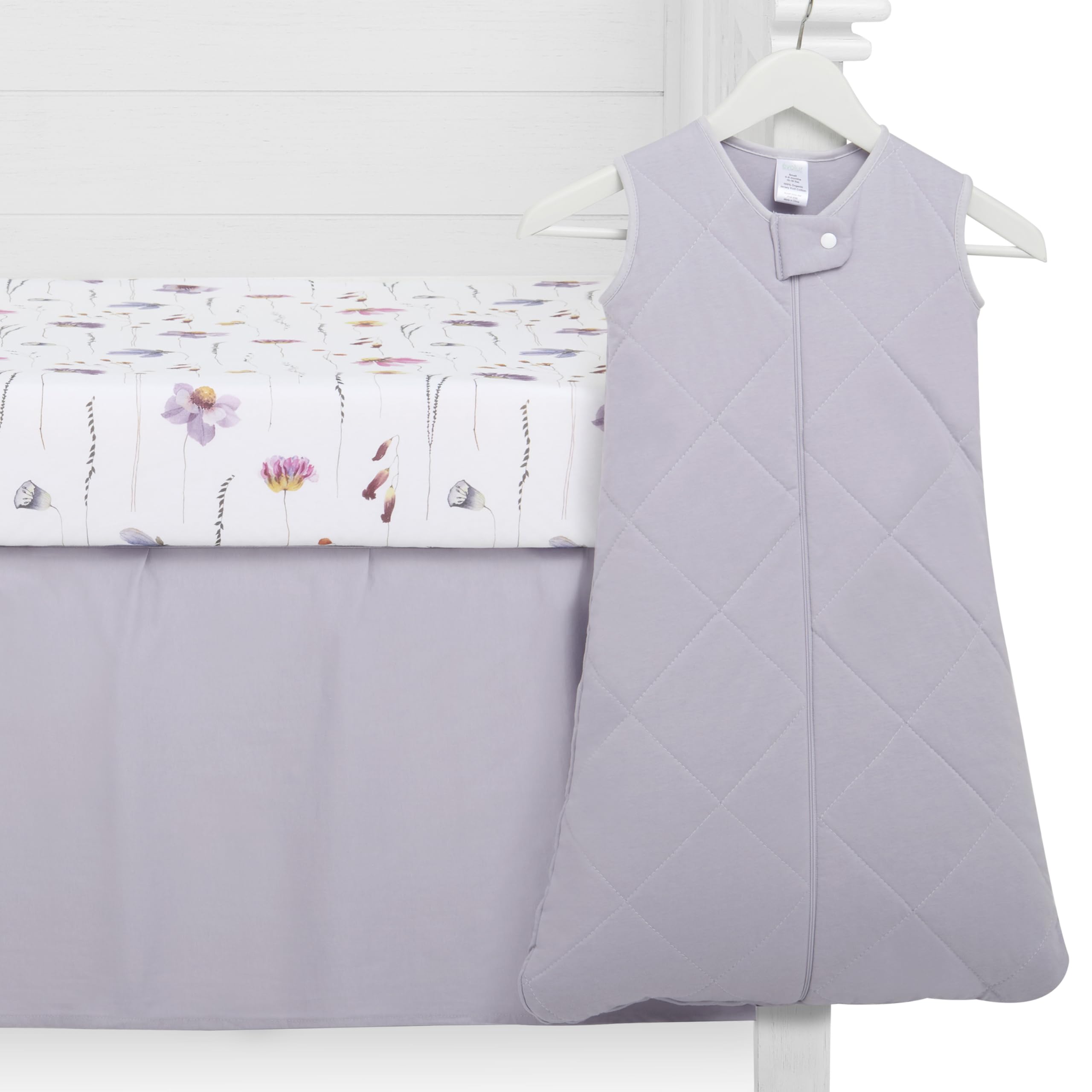 Evolur Be Wild 3 Piece Crib Bedding Set, Machine Washable, Soft and Breathable Toddler Bedding Set, Includes Fitted Sheet, Wearable Blanket and Crib