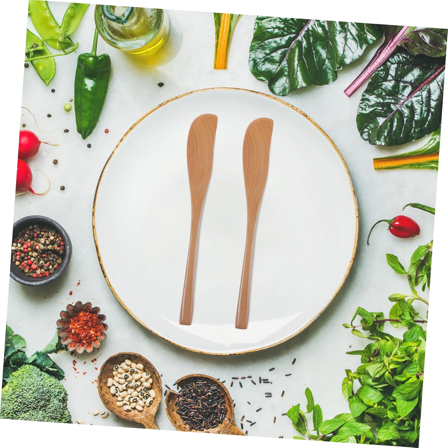 SHOWERORO 3pcs Wooden Cheese Knives with Smooth Surface for Kitchen Use