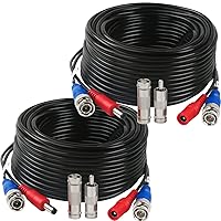 Vista 8 de Paquete de 2 cables de alimentación de video BNC de 100 pies, cable de extensión BNC para cámara de seguridad de video con conectores para cámara