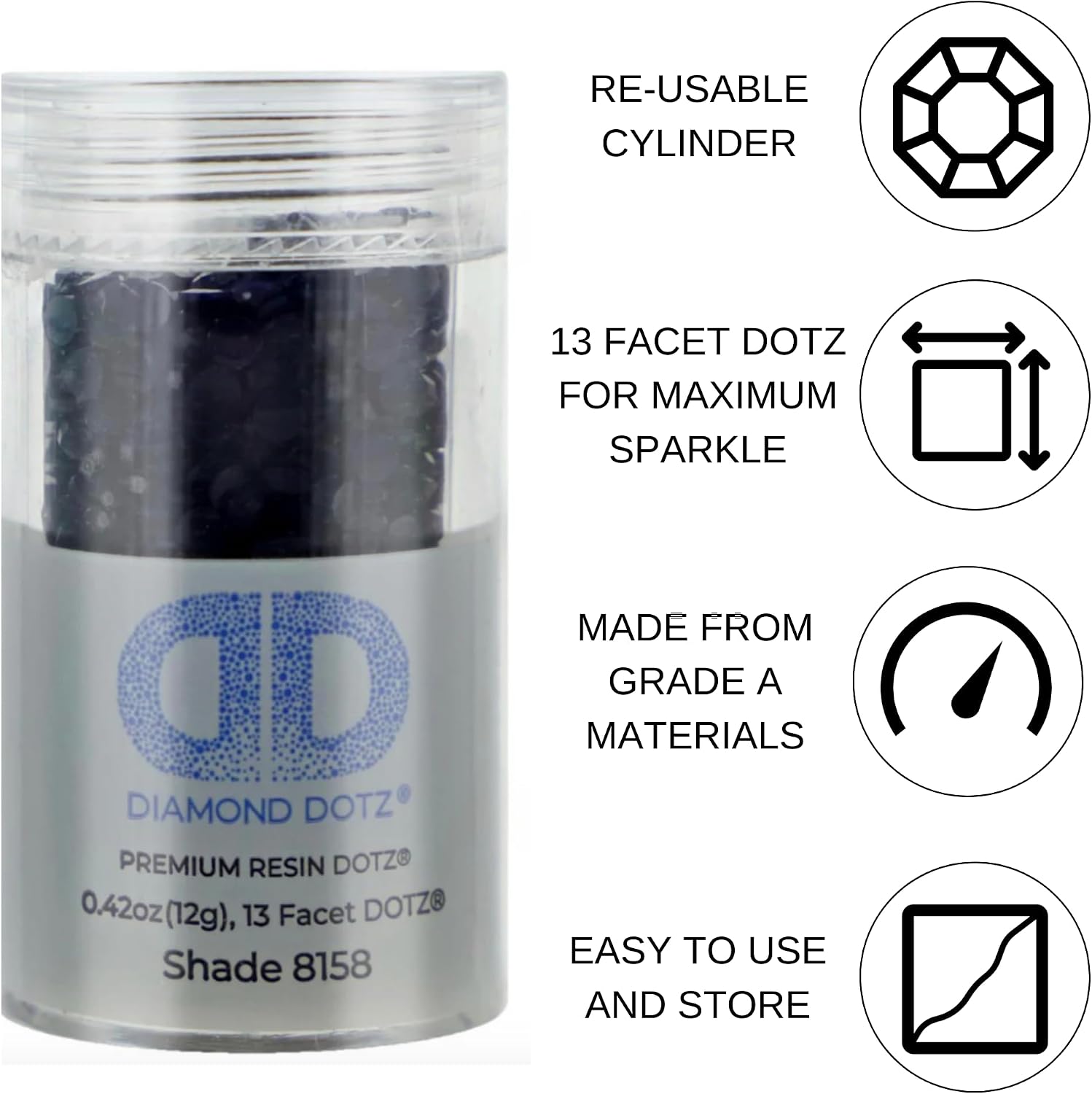 Diamond Dotz 2.8MM 12G Cylinder Indigo - Freestyle Diamond Painting Beads, Diamond Art Beads, Replacement Drills, Loose Gems for DIY Crafts and Art Projects