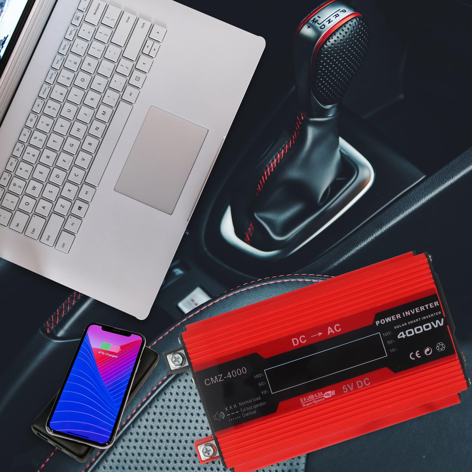Inversor para Pantalla a LCD 4000w 12v 220v con Coche