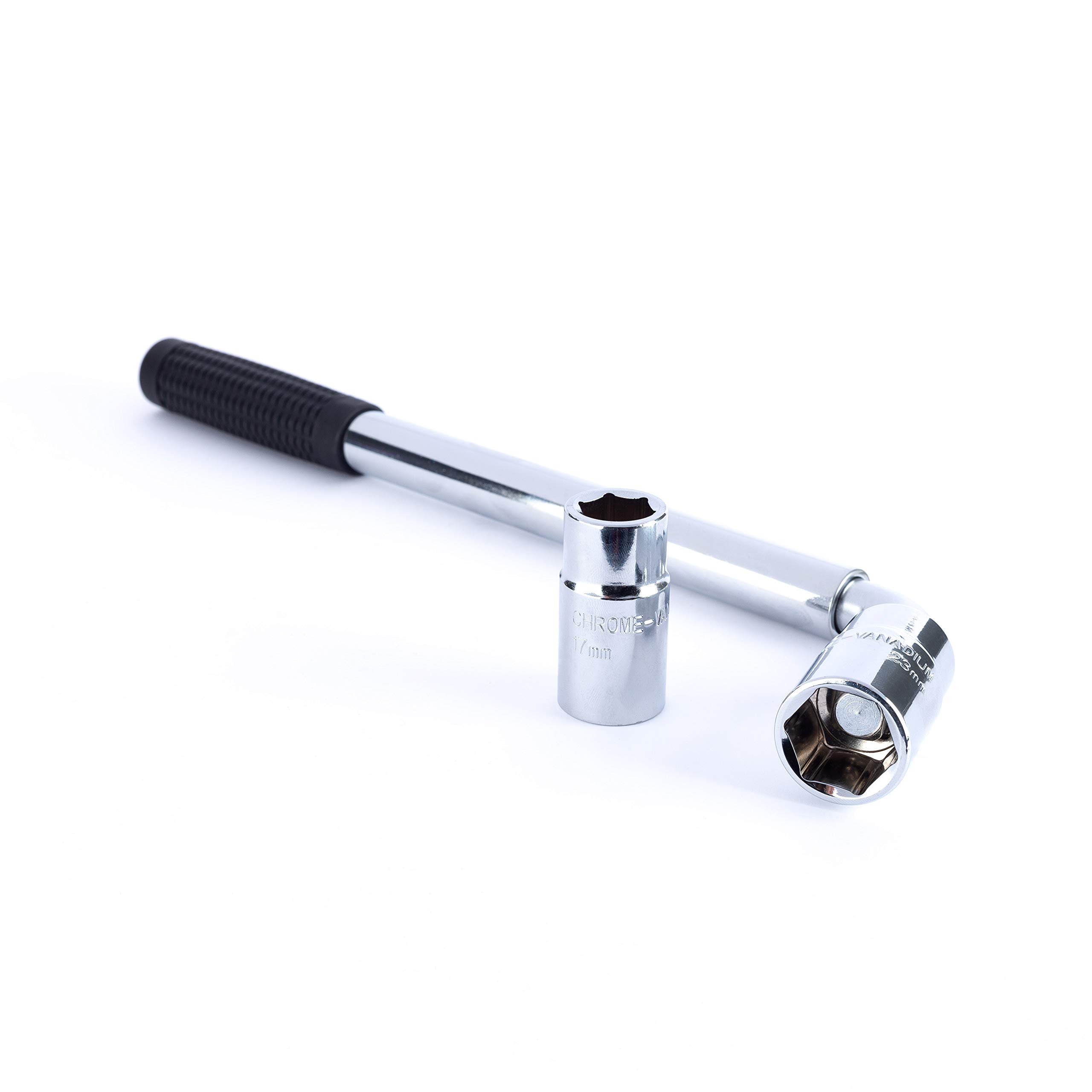 Ellis Excellence Travel Emergency Breakdown Multifitment (17Mm, 19Mm, 21Mm & 23Mm) Extending Telescopic Wheel Brace Wrench Including Long Lasting Protective Case (No Box)