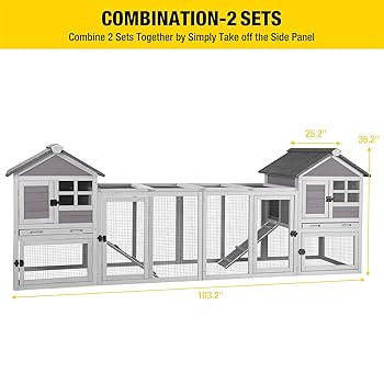 Amazon.com : Aivituvin Rabbit Hutch Indoor Outdoor 51.6''L