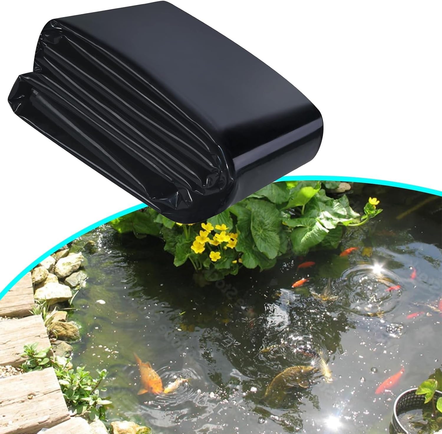 Dtyubfg HDPE Pond Liner 2X8m 6X12m 10X16m 14X14m Thickness Pond Lining for Fish Pond, Fountain, Koi Pond Liner, Waterfall, Sunscreen Pond Liners
