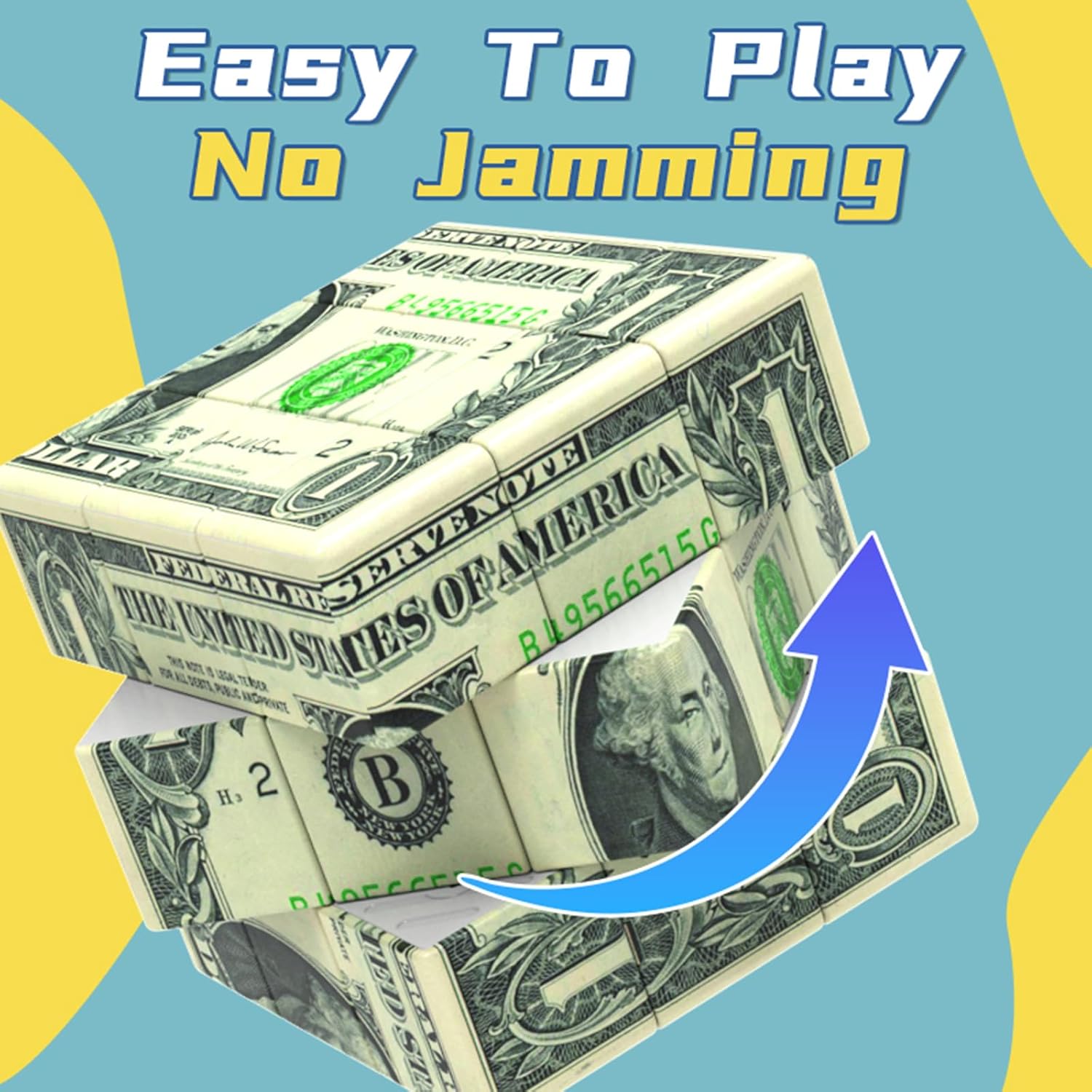 Dollar Cube 3x3 Speed Cube US Dollar Bill Magic Cube Money Design Educational Puzzles Toys