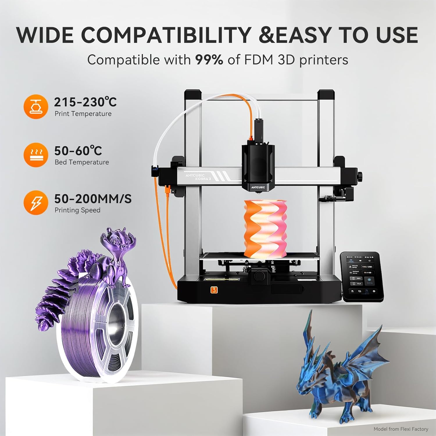 TECBEARS Silk PLA Filament Dual Color, Shiny 3D Printer Filament 1.75mm, Dimensional Accuracy +/- 0.02mm, 1kg Spool(2.2lbs) Fits for Most FDM 3D Printers(Black Blue) - Image 8