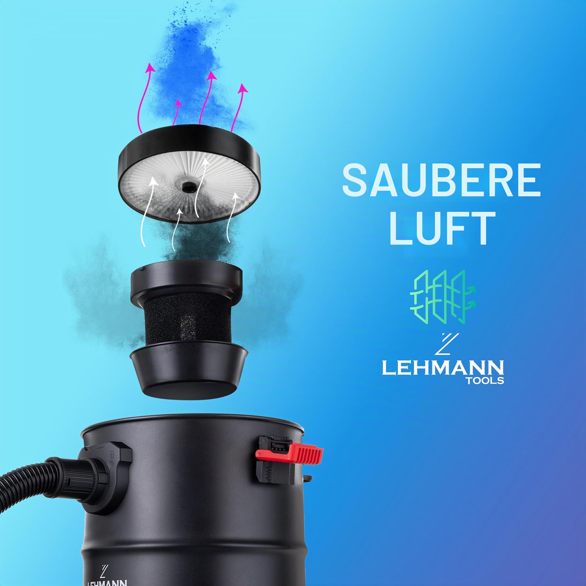 LEHMANN Waschsauger Ultrawash 4 in 1 | Staubsauger für Teppiche und Polstermöbel | Beutelloser Staubsauger mit 20-Liter-Behälter | inkl. umfangreichem Zubehör