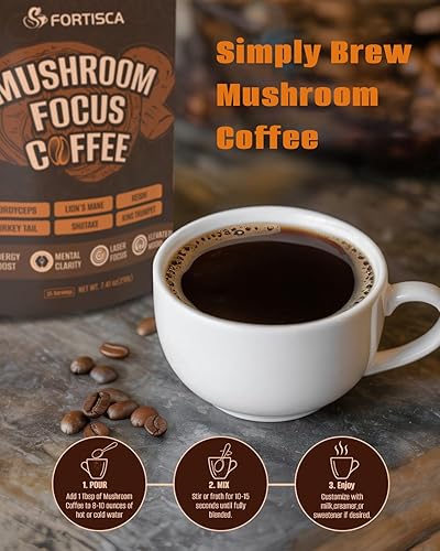 Miniatura 5 de Café de hongos 6 en 1 para energía equilibrada y enfoque, para el hogar al aire libre 7.41 oz