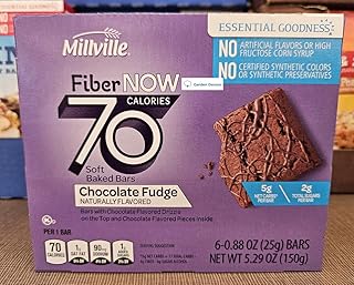 Fiber NOW Millville 70 Calories Soft Baked Bars Chocolate Fudge 5.29oz 150g