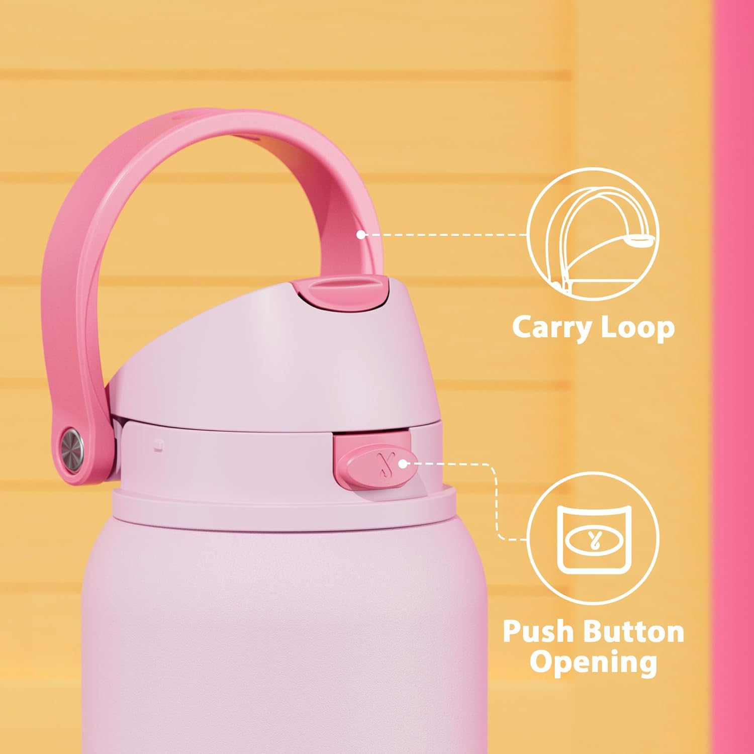 40 oz Insulated Water Bottle for Sports: Meoky Stainless Steel Water Bottle with 2-in-1 Straw and Spout Lid - Leak Proof, Cold for 24 Hours, Protective Silicone Base, BPA-Free for Women Gym, Blush - Image 6