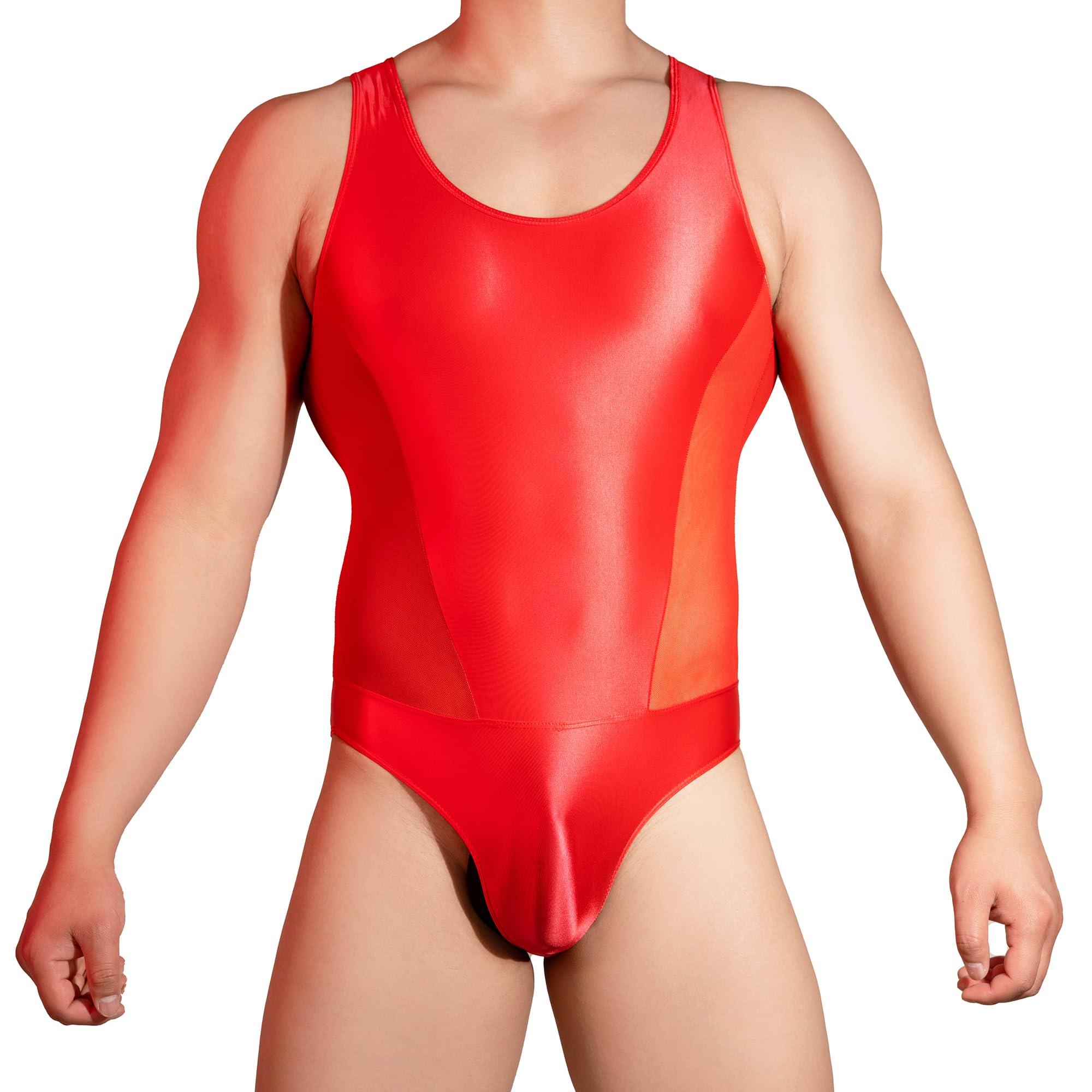 YOOBNG Mens Wrestling Singlet Mesh Straped Bodysuit See Through Leotards for Clubwear — image 1