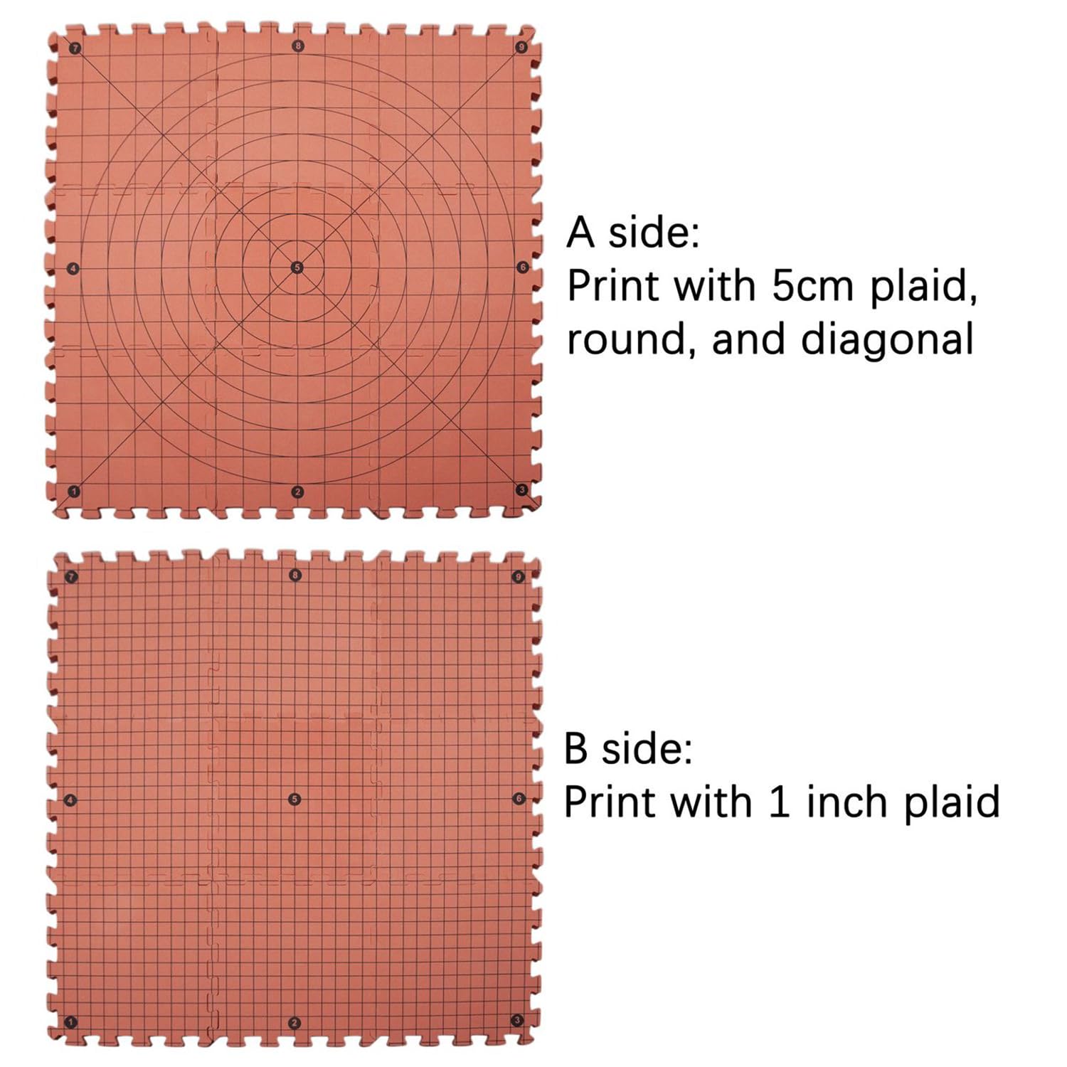 Lot De 9 Tapis De Blocage Pour Tricot,Tapis De Blocage Tricot,Planches De Blocage Très Épaisses Avec Grilles Avec 25 Bloqueurs De Tricot Et 100 Épingles En t Pour Travaux d'Aiguille Ou Crochet(Rouge)