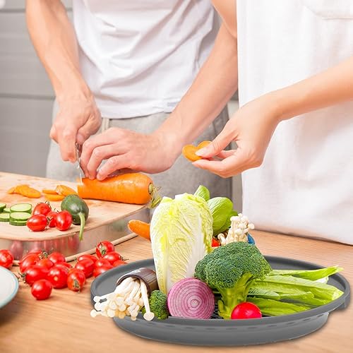 Miniatura 6 de Plato de vidrio de silicona para microondas, tocino, comida, carne, pescado, pizzas, tostadas, bandeja grande para utensilios de cocina, 11.8