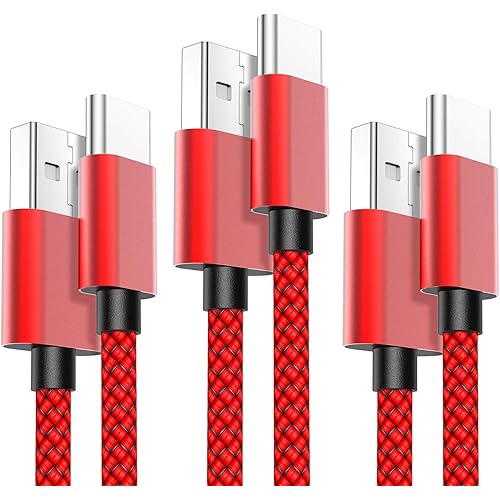 USB Type C Cable OULUOQI USB C Cable 3 Pack(6ft) Nylon Braided Fast Charging Cord(USB 2.0) Compatible with Samsung Galaxy S10 S9 Note 9 8 S8 Plus,LG V30 V20 G6 G5,Google Pixel