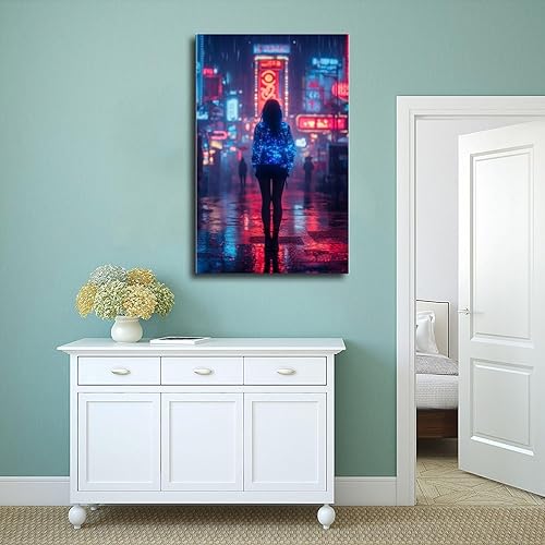 Miniatura 4 de Arte de pared de subcultura de niña neón  Póster estético de Cyberpunk Y2K  Lienzo retro futurista de moda callejera impresión lienzo póster arte de
