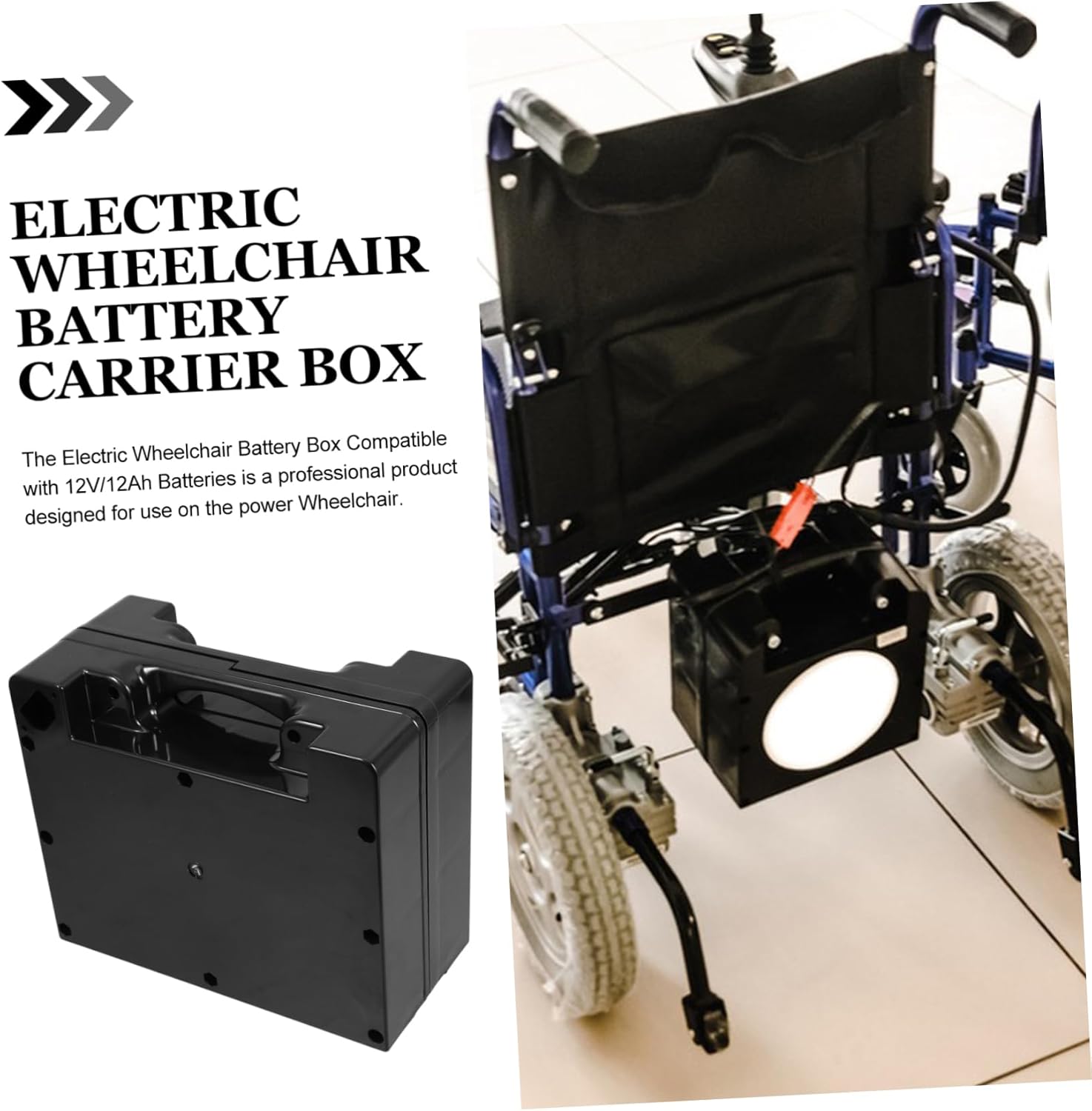 1piece Electric Wheelchair Battery Carrier Container for Wheelchairs Lightweight and Compact Design for and Storage