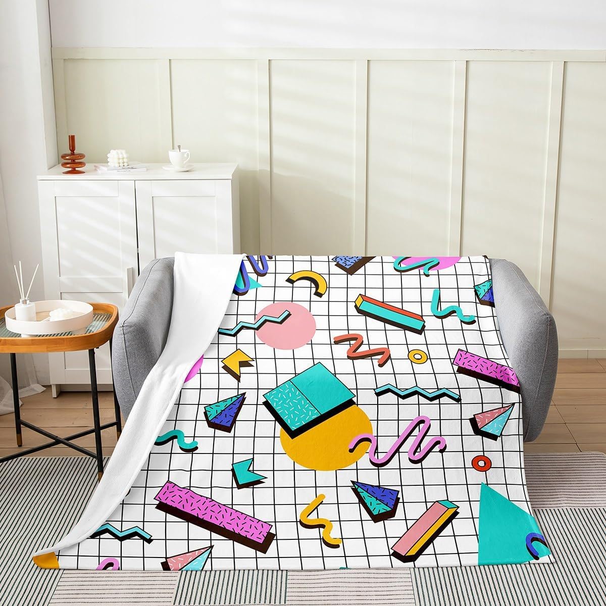 Couverture flanelle chaude et confortable contre le froid avec motif street art hippie