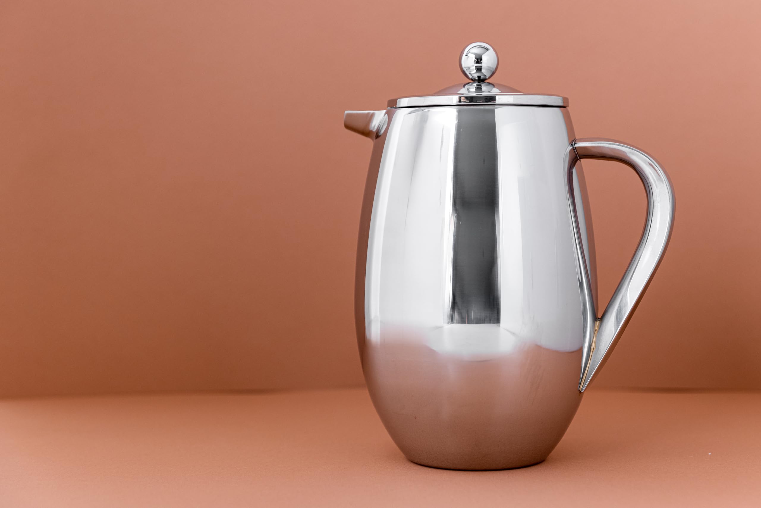 La Cafetière Edelstahl doppelwandige isolierte Cafetière 8 Tassen, Edelstahl, silber
