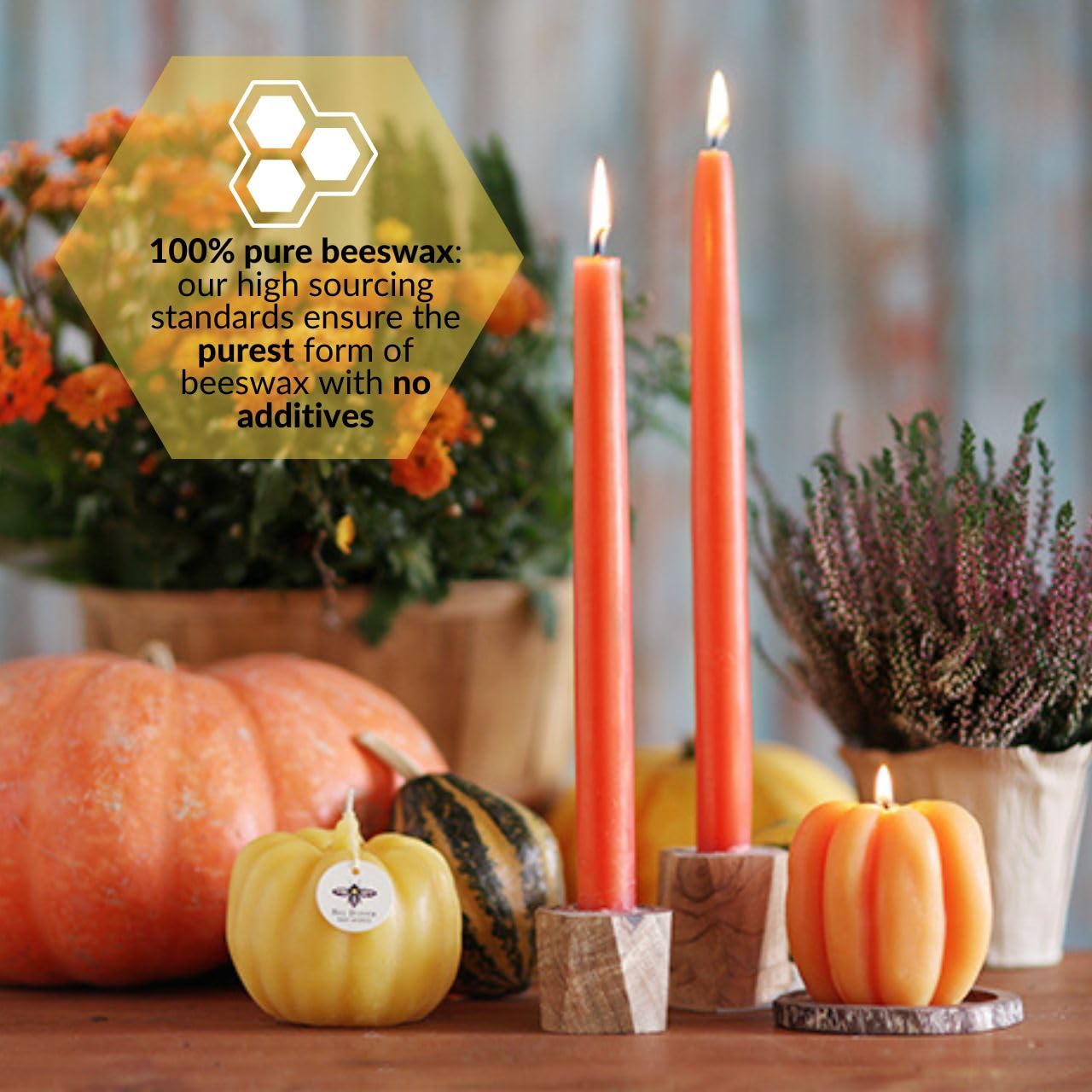 Big Dipper Wax Works All Hallows Eve Beeswax Taper Candle - Thumbnail 3