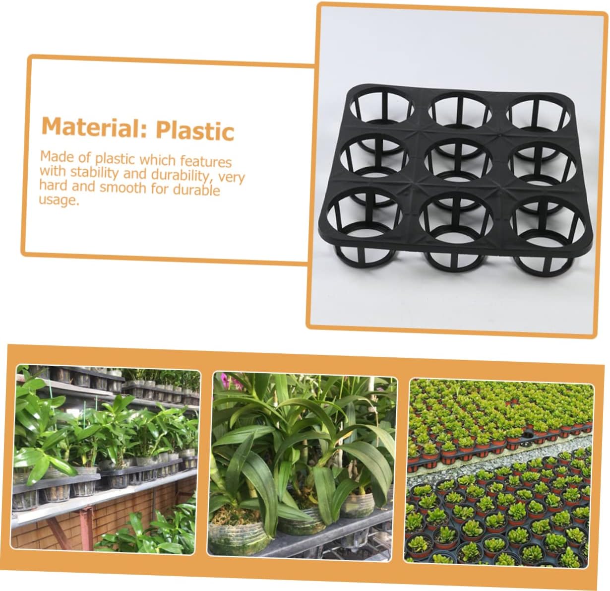 5Pcs Nursery Pot Racks with Round Durable Planting Tray Holders for Germination and Seed Starting for Indoor and Outdoor Use