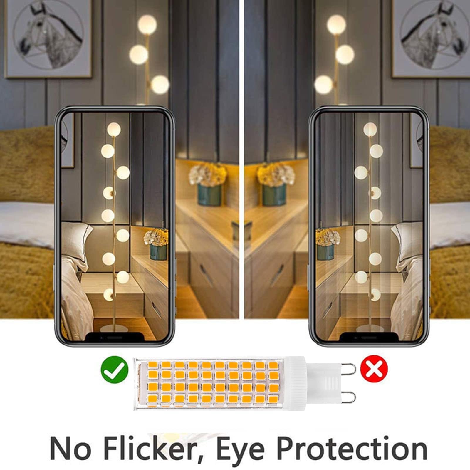 Bombillas LED G9 12W repuesto 120W Ahorro de energía Sin parpadeo 1200 LM No regulable Para iluminación del hogar lámparas araña lámparas techo dormitorios cocinas(Natural White 4000K,8pack)