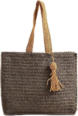Chakra Crochet Beach Bags - Handmade Woven Straw Bags Summer Beach Bags for Women, Lightweight Boho Design for Vacation