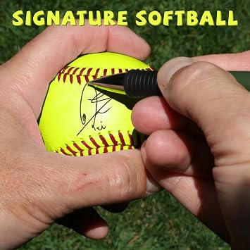 Rarapop Sports Fastpitch Softballs, Official Size and Weight Practice Softball, Unmarked & Leather Covered Training Ball for Games, Practice and Training(Yellow, 12 Inch)