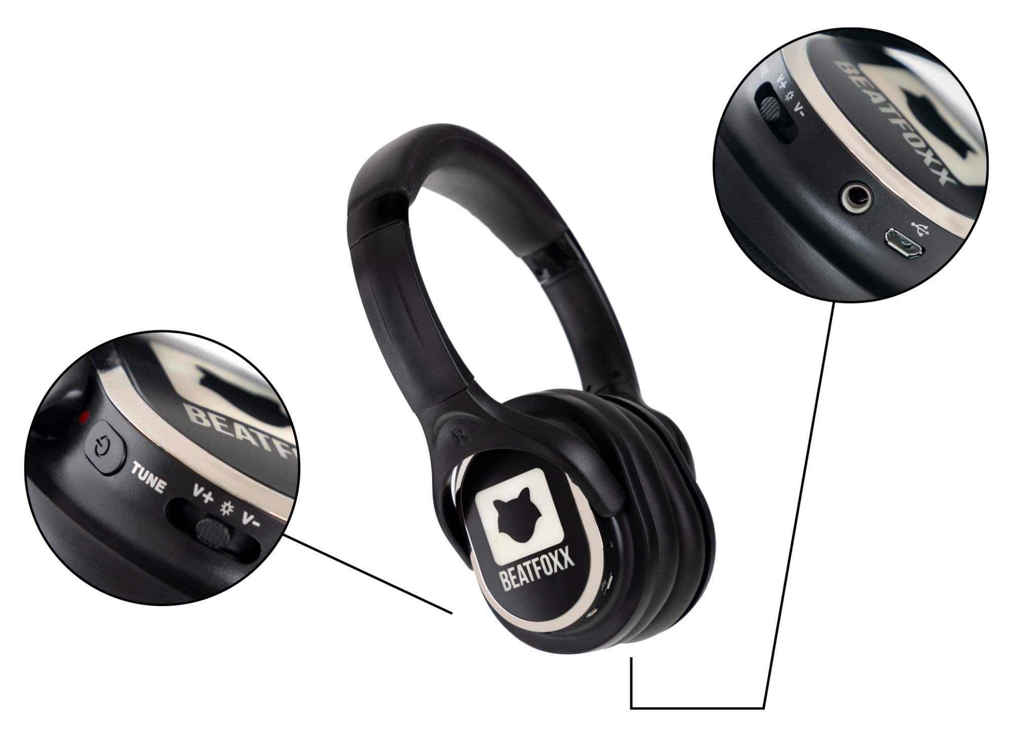 SDH-340 Silent Disco V2 Kopfhörer - Stereo Funk-Kopfhörer - Erweiterung von Silent Disco V2-Sets - Kanal LED-Beleuchtung - sehr hoher 10 Stunden Akkulaufzeit