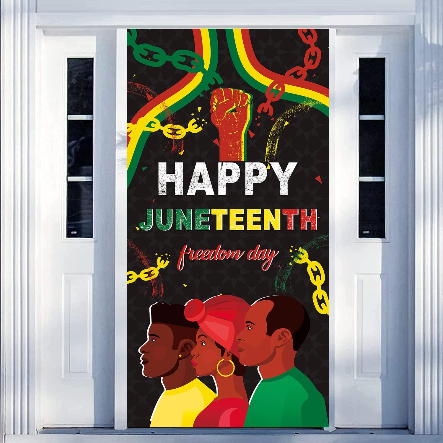 Happy Door Cover African American Decoration