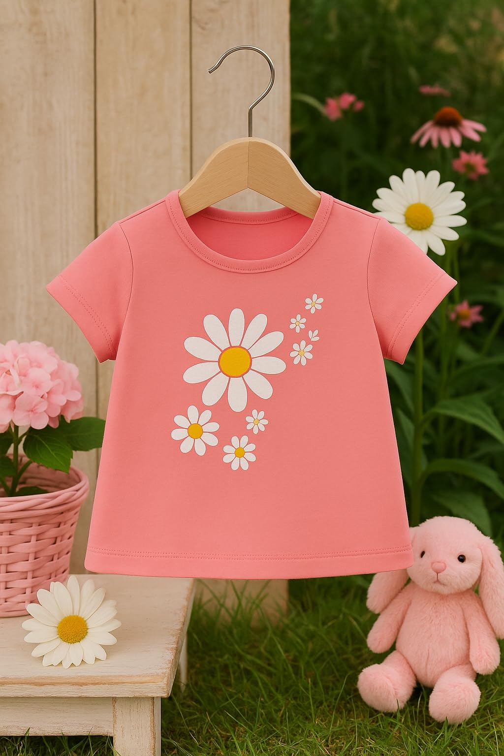 Generico Mayoral Maglietta Neonata 1033 - Abbigliamento Bambina Elegante in Cotone, Primavera Estate, Taglie Disponibili 6-24 Mesi