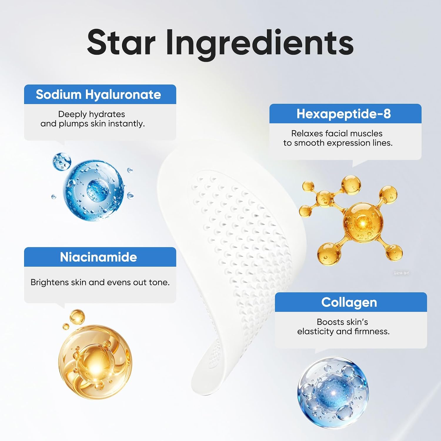 Dissolving Micro-Patches with Hyaluronic Acid & Collagen​ - DImprove Facial Sagging & Firm The Contours​ - Wrinkle Patches for Forehead & Nasolabial Folds