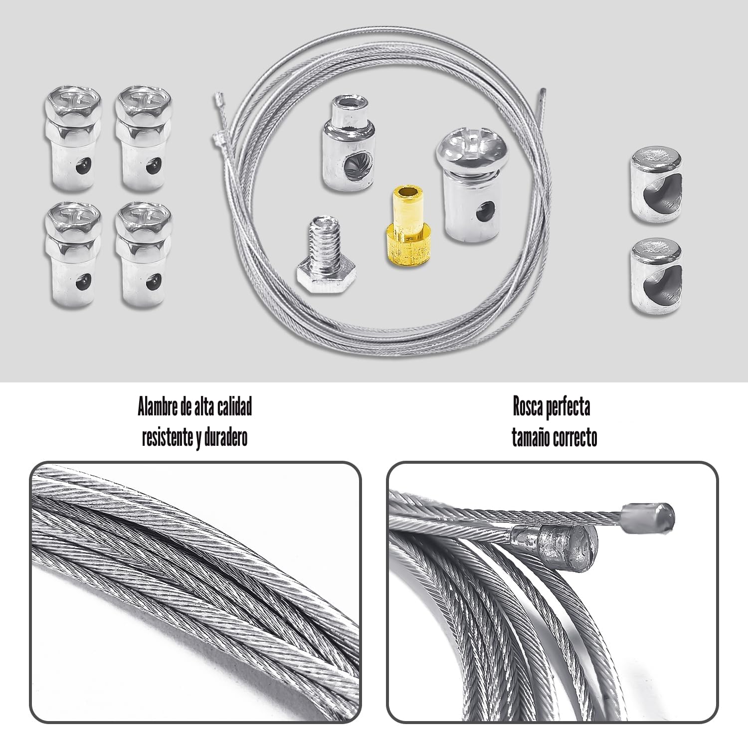 1 juego de reparación de cables universal, palanca de gas, kit de reparación de cables de motocicleta, freno, cable de embrague, accesorios de reparación de cables con resorte, cable de cambio de