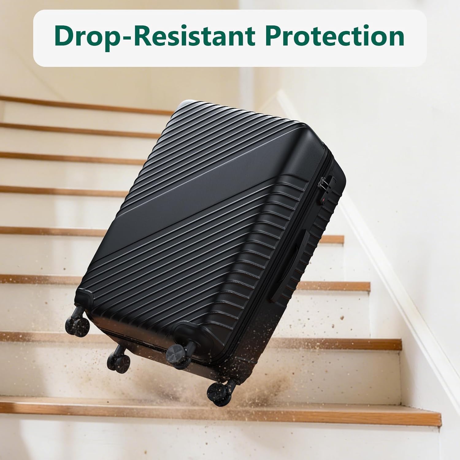 24 Inch Checked Luggage, ABS Hardside Suitcase with Spinner Wheels, Lightweight Medium Luggage with TSA Lock for Women and Men, Expandable Travel Suitcase for Business, Road Trips & Family Vacations - Image 2