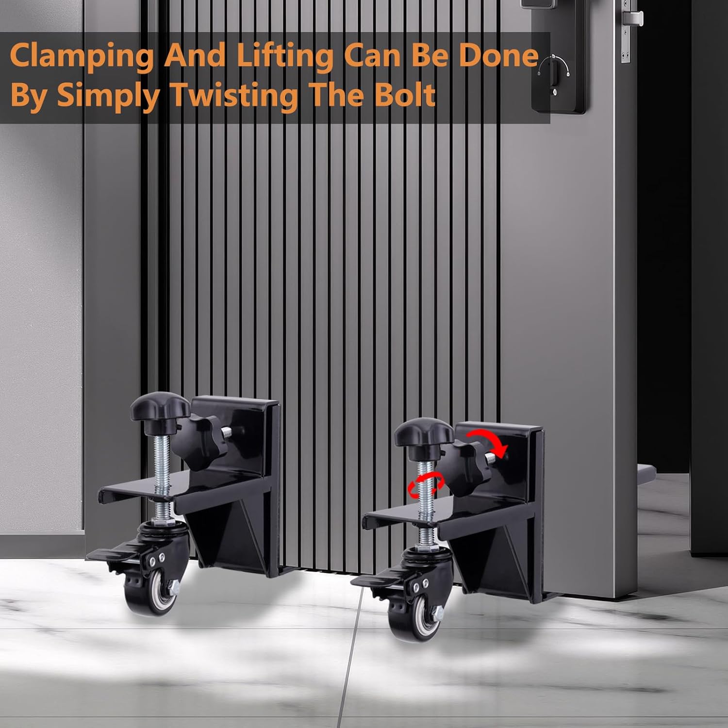 Door Installation Tool Kit, 2 Pcs Door Installation Dolly, Heavy Duty Door Board Dolly for 1" to 2-3/8" Pre-Hung, Slab, and Front Doors, Barn Doors Up to 1000 Lbs