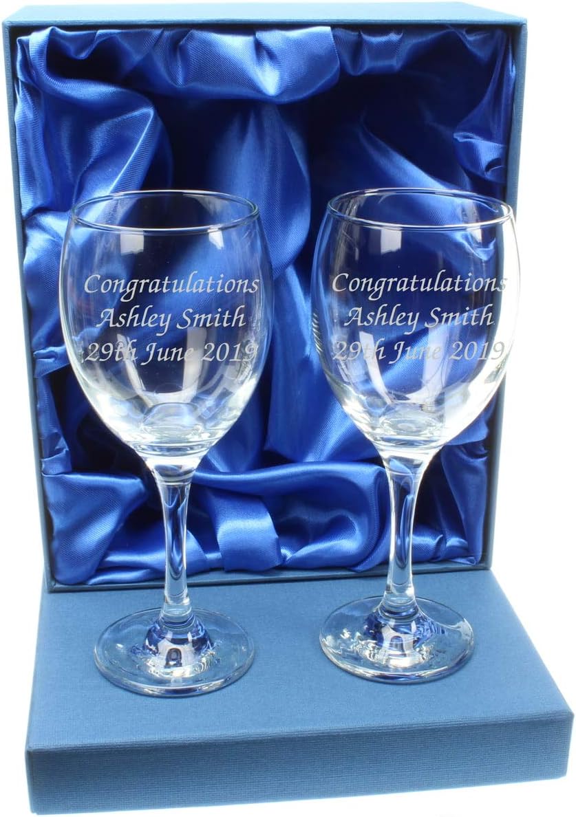 Go Find A Gift Personalised Engraved Pair of Wine Glasses Amazon.co