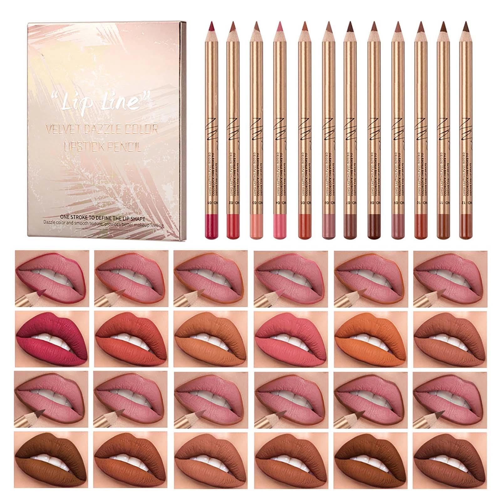 12 PCS Lip Liner Gloss Set, Lipstick Pencil Lip Liners Stain, Smooth Lips Stain for Women. Perfect for Everyday Wear - Image 3