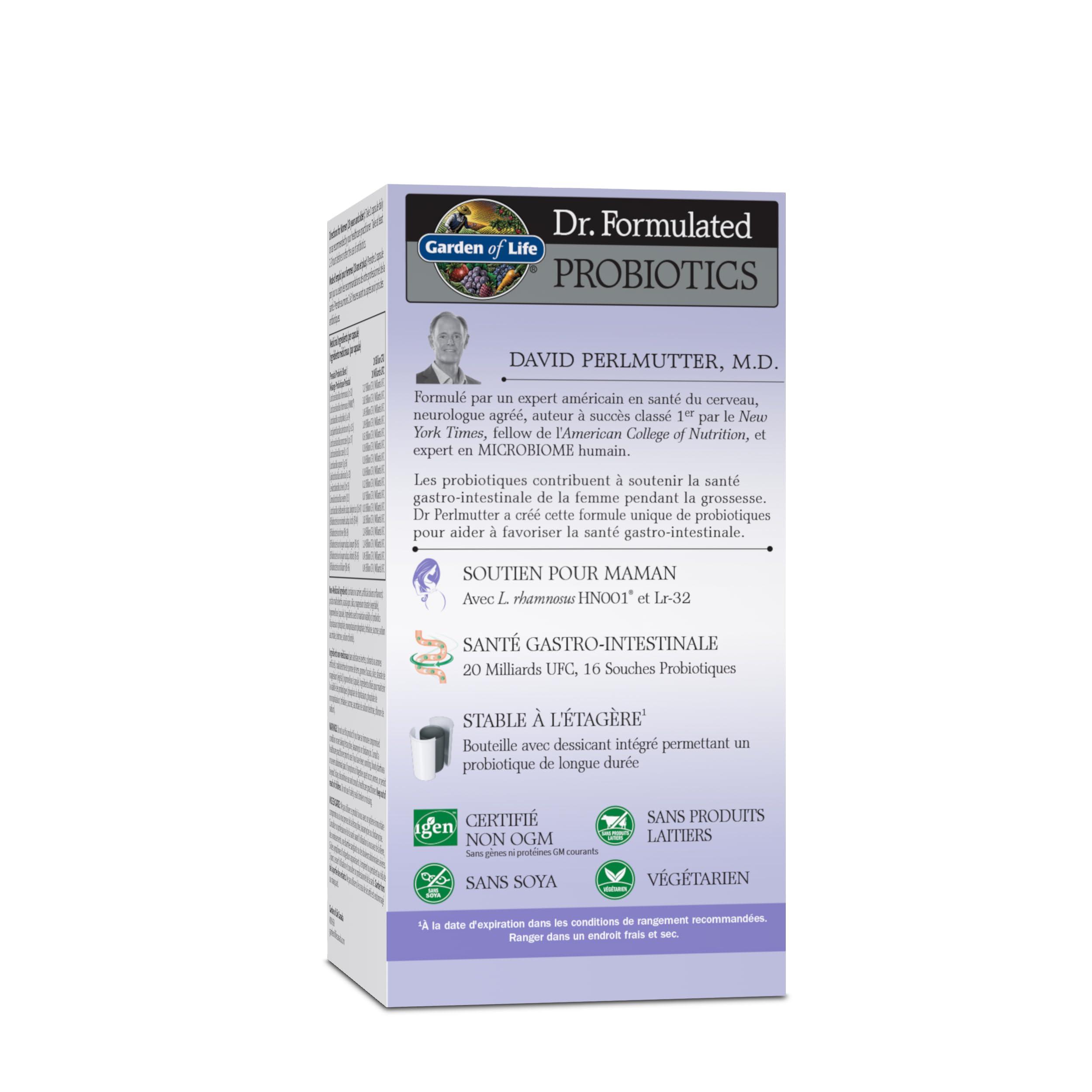 Garden of Life Dr. Formulated Probióticos Diarios Prenatales - Fórmula para Salud Digestiva y Soporte Inmune - 30 Cápsulas Vegetarianas