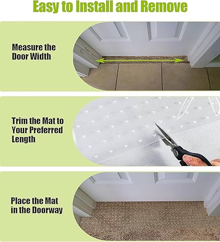 Miniatura 6 de Protector de alfombra de plástico para mascotas, tapete antiarañazos para puerta de gato, protector transparente antiarañazos debajo de la puerta,